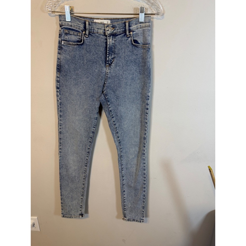 MNG Denim Womens Elsa Skinny Jeans Acid Wash Light Blue Size 0